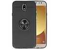 BAOHU Softcase Telefoonhoesje - Geschikt voor Samsung Galaxy J7 2017 Hoesje met Ring Houder Zwart