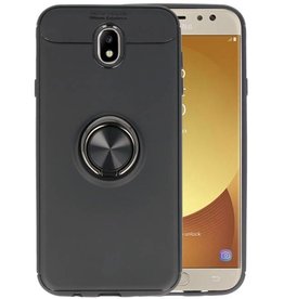 BAOHU Softcase voor Samsung Galaxy J7 2017 Hoesje met Ring Houder Zwart