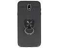 BAOHU Softcase Telefoonhoesje - Geschikt voor Samsung Galaxy J7 2017 Hoesje met Ring Houder Zwart