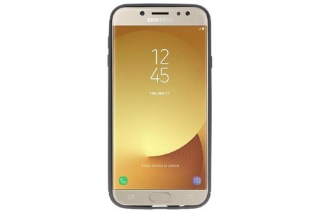 Softcase voor Galaxy J7 2017 Hoesje met Ring Houder Zwart