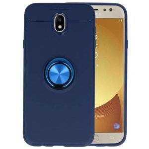 BAOHU Softcase Telefoonhoesje - Geschikt voor Samsung Galaxy J7 2017 Hoesje met Ring Houder Navy