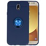 Softcase voor Galaxy J7 2017 Hoesje met Ring Houder Navy