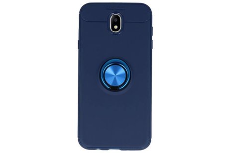 BAOHU Softcase Telefoonhoesje - Geschikt voor Samsung Galaxy J7 2017 Hoesje met Ring Houder Navy