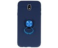 BAOHU Softcase Telefoonhoesje - Geschikt voor Samsung Galaxy J7 2017 Hoesje met Ring Houder Navy