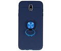 Softcase voor Galaxy J7 2017 Hoesje met Ring Houder Navy