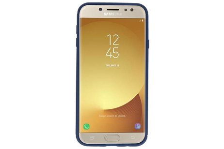 BAOHU Softcase Telefoonhoesje - Geschikt voor Samsung Galaxy J7 2017 Hoesje met Ring Houder Navy