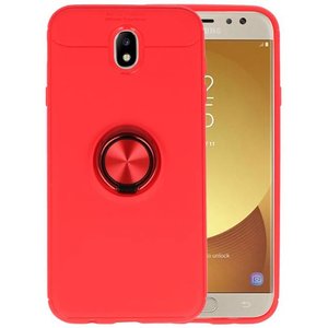 BAOHU Softcase Telefoonhoesje - Geschikt voor Samsung Galaxy J7 2017 Hoesje met Ring Houder Rood