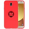 Softcase voor Samsung Galaxy J7 2017 Hoesje met Ring Houder Rood