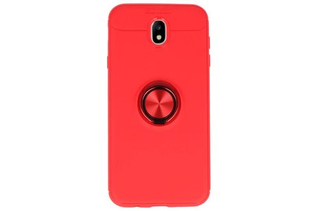 BAOHU Softcase Telefoonhoesje - Geschikt voor Samsung Galaxy J7 2017 Hoesje met Ring Houder Rood