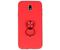 BAOHU Softcase Telefoonhoesje - Geschikt voor Samsung Galaxy J7 2017 Hoesje met Ring Houder Rood