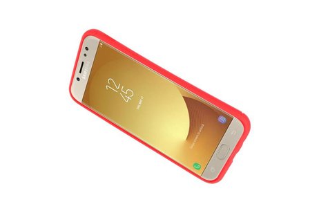 BAOHU Softcase Telefoonhoesje - Geschikt voor Samsung Galaxy J7 2017 Hoesje met Ring Houder Rood
