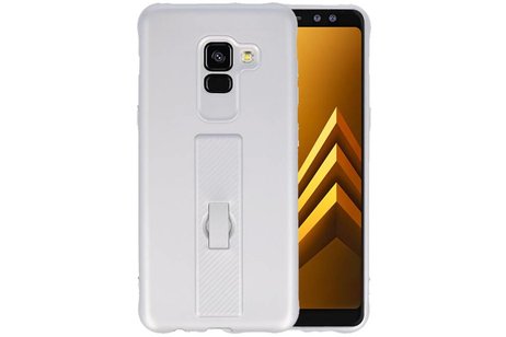 BAOHU Carbon series hoesje - Backcover Geschikt voor Galaxy A8 2018 Zilver