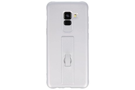 BAOHU Carbon series hoesje - Backcover Geschikt voor Galaxy A8 2018 Zilver