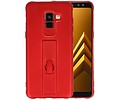 BAOHU Carbon series hoesje - Backcover Geschikt voor Galaxy A8 2018 Rood