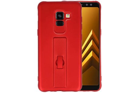 BAOHU Carbon series hoesje - Backcover Geschikt voor Galaxy A8 2018 Rood