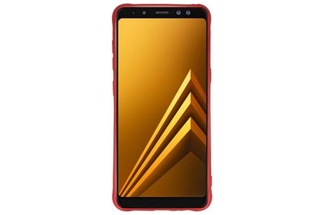 BAOHU Carbon series hoesje - Backcover Geschikt voor Galaxy A8 2018 Rood