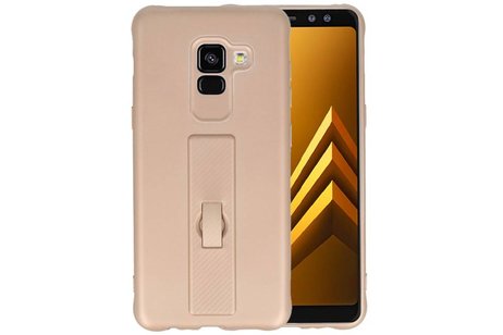 BAOHU Carbon series hoesje - Backcover Geschikt voor Galaxy A8 2018 Goud