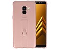 BAOHU Carbon series hoesje - Backcover Geschikt voor Galaxy A8 2018 Roze