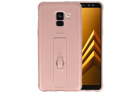 BAOHU Carbon series hoesje - Backcover Geschikt voor Galaxy A8 2018 Roze