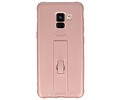 BAOHU Carbon series hoesje - Backcover Geschikt voor Galaxy A8 2018 Roze