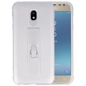 BAOHU Carbon series hoesje - Backcover Geschikt voor Galaxy J3 2017 Zilver