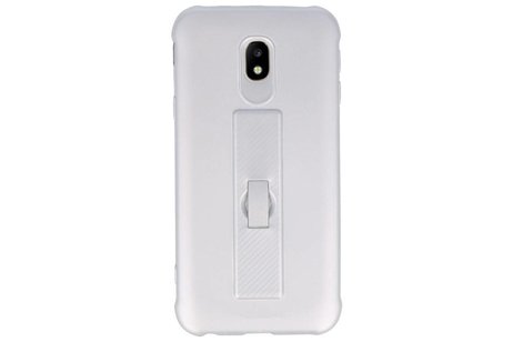 BAOHU Carbon series hoesje - Backcover Geschikt voor Galaxy J3 2017 Zilver