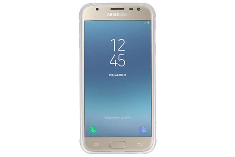 BAOHU Carbon series hoesje - Backcover Geschikt voor Galaxy J3 2017 Zilver