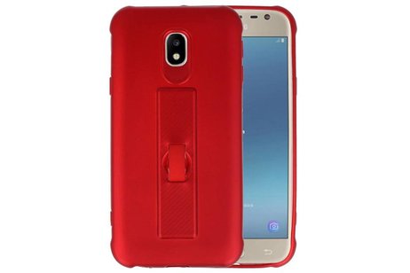 BAOHU Carbon series hoesje - Backcover Geschikt voor Galaxy J3 2017 Rood