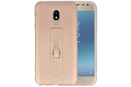 BAOHU Carbon series hoesje - Backcover Geschikt voor Galaxy J3 2017 Goud