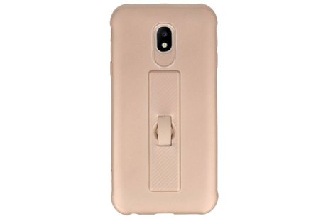 BAOHU Carbon series hoesje - Backcover Geschikt voor Galaxy J3 2017 Goud