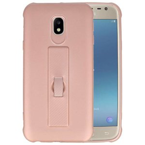 BAOHU Carbon series hoesje - Backcover Geschikt voor Galaxy J3 2017 Roze