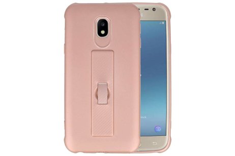 BAOHU Carbon series hoesje - Backcover Geschikt voor Galaxy J3 2017 Roze