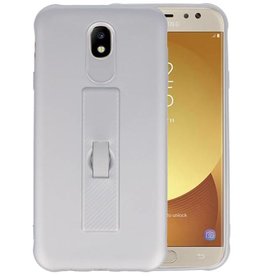 BAOHU Carbon series hoesje voor Samsung Galaxy J7 2017 Zilver