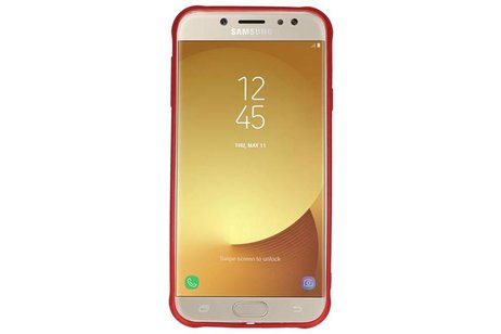 Carbon series hoesje Samsung Galaxy J7 2017 Rood