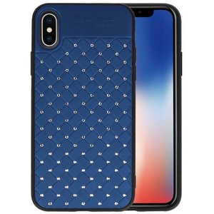 Witte Chique Hard Cases voor iPhone X Blauw