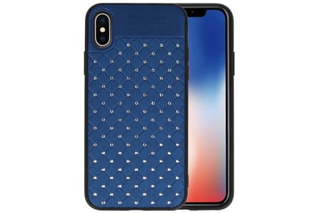 Witte Chique Hard Cases voor iPhone X Blauw