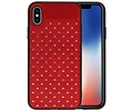 Witte Chique Hard Cases voor iPhone X Rood