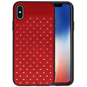 Witte Chique Hard Cases voor iPhone X Rood