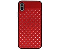 Witte Chique Hard Cases voor iPhone X Rood