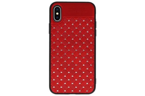 Witte Chique Hard Cases voor iPhone X Rood