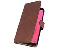 BAOHU Hoesje Geschikt voor Samsung Galaxy J8 - Kaarthouder Book Case Telefoonhoesje - Mocca