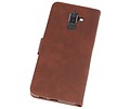 BAOHU Hoesje Geschikt voor Samsung Galaxy J8 - Kaarthouder Book Case Telefoonhoesje - Mocca