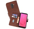 BAOHU Hoesje Geschikt voor Samsung Galaxy J8 - Kaarthouder Book Case Telefoonhoesje - Mocca