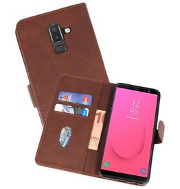 BAOHU Samsung Galaxy J8 Hoesje Kaarthouder Book Case Telefoonhoesje Mocca