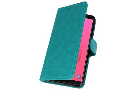 BAOHU Hoesje Geschikt voor Samsung Galaxy J8 - Kaarthouder Book Case Telefoonhoesje - Groen