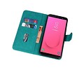BAOHU Hoesje Geschikt voor Samsung Galaxy J8 - Kaarthouder Book Case Telefoonhoesje - Groen