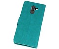 BAOHU Hoesje Geschikt voor Samsung Galaxy J8 - Kaarthouder Book Case Telefoonhoesje - Groen