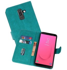 BAOHU Samsung Galaxy J8 Hoesje Kaarthouder Book Case Telefoonhoesje Groen