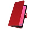 BAOHU Hoesje Geschikt voor Samsung Galaxy J8 - Kaarthouder Book Case Telefoonhoesje - Rood