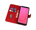 BAOHU Hoesje Geschikt voor Samsung Galaxy J8 - Kaarthouder Book Case Telefoonhoesje - Rood